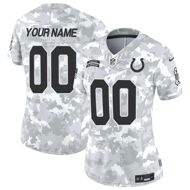 Womens Indianapolis Colts Active Player Custom 2024 F.U.S.E Arctic Camo Salute To Service Limited Stitched Jersey(Run Small)